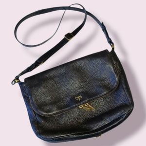 FOSSIL Black Satchel Leather Shoulder Bag